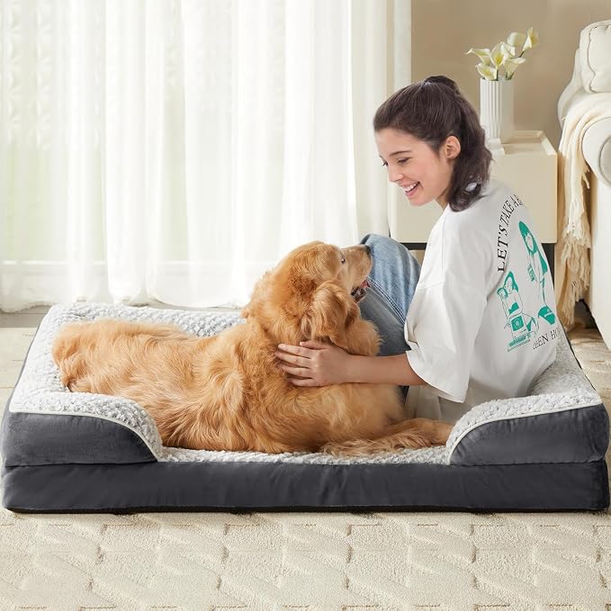 Orthopedic Dog Bed for Large Dogs, Egg Crate Foam Bed for Large Dogs, Equipped - Image 6