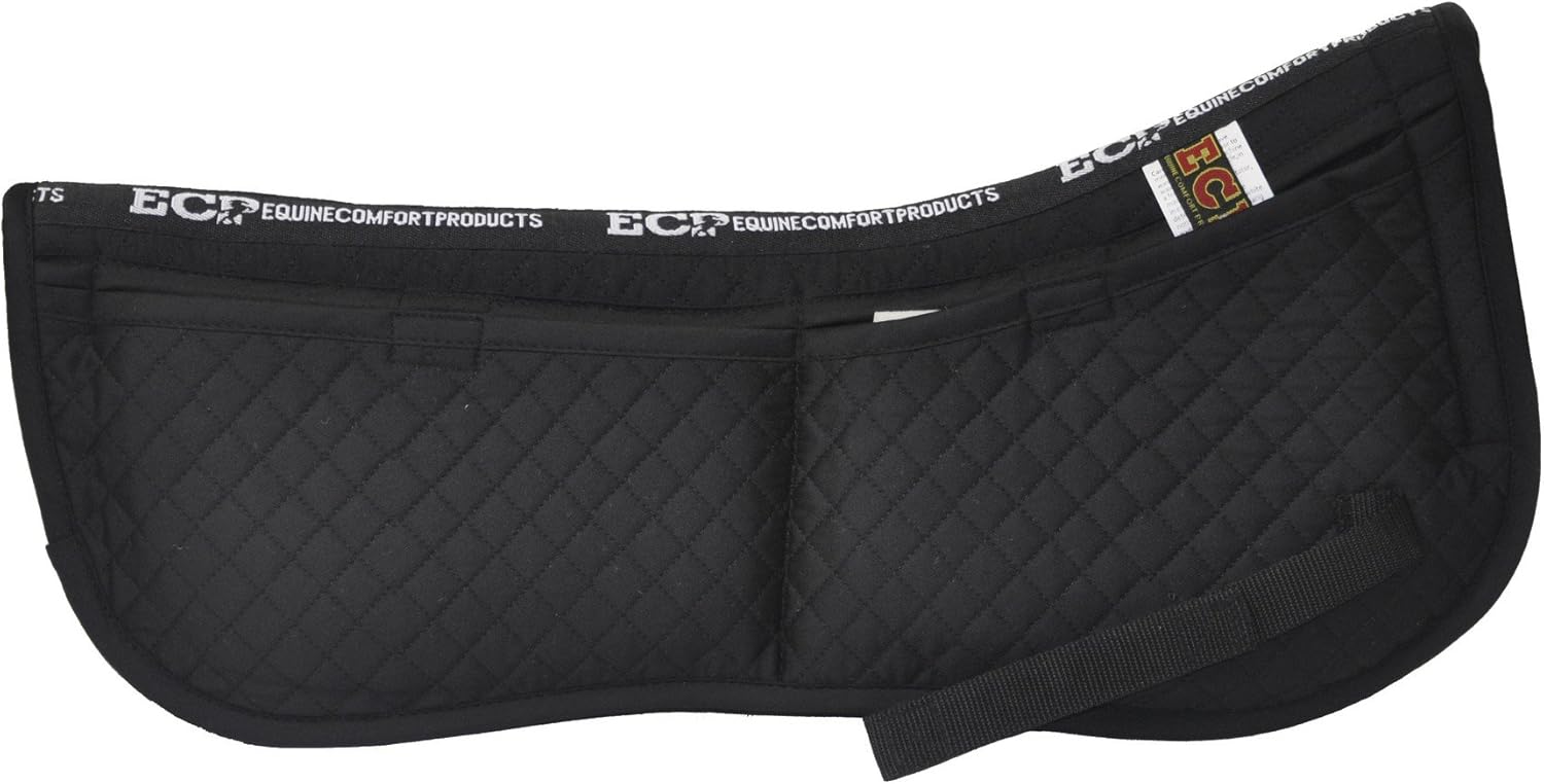 ECP Equine Comfort Products Adjustable Shock Absorbing Memory Foam Half Saddle Pad, Injury Prevention & Pressure Relief, Customizable Fit, Breathable for All Riding Styles