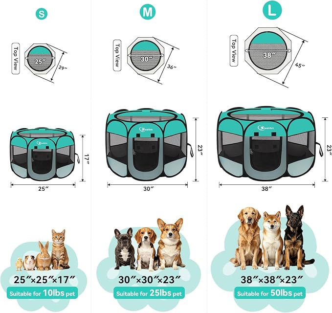 Siedihit Playpen for Middle Dog Cat, Dogs Tent Crate Cage Indoor/Outdoor - Image 2