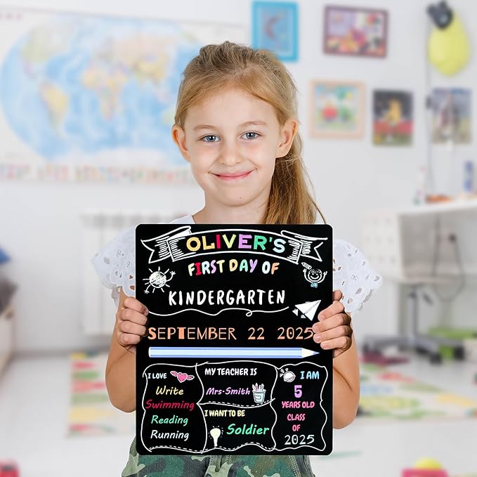Timart Liquid Chalk Markers, 6mm Bold Tip Chalk Pens, Dry Erase Marker Pens for Chalkboards, Signs, Blackboards, Windows, Glass - Reversible Tip, First Day of School Board Pens (Classic)