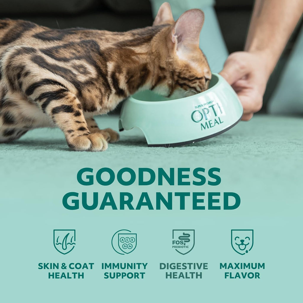 Optimeal Natural Dry Cat Food for Adult Cats - Proudly Ukrainian - Tasty and Nutritional Cat Food Dry Recipe with Immunity Support for Healthy Felines (3.3 lbs, Chicken & Brown Rice)