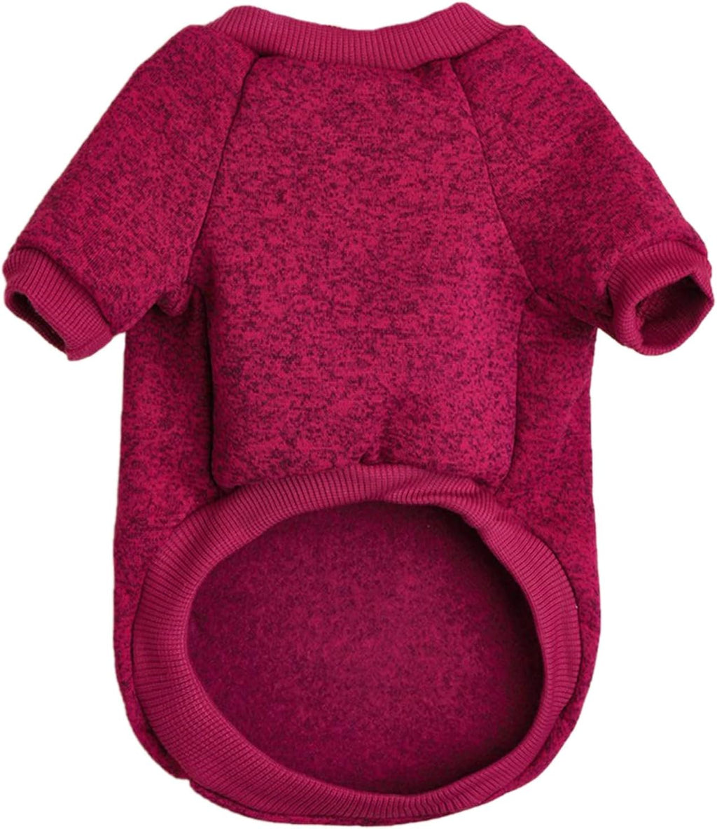 Jecikelon Dog Clothes Dogs Sweater Soft Puppies Clothing Winter Puppy Sweaters Warm Outfit for Dogs Small XXS XS Cat Apparel (Medium, Wine)