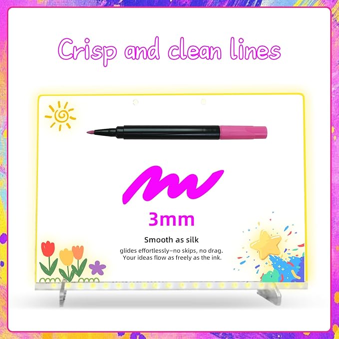 Signsxcel12-Color Liquid Chalk Markers for Led Note Board, Compatible with Light Up Drawing Board, Windows, Blackboard, Glass, Neon Erasable Markers,Wet or Dry Erase Markers Fine Tip