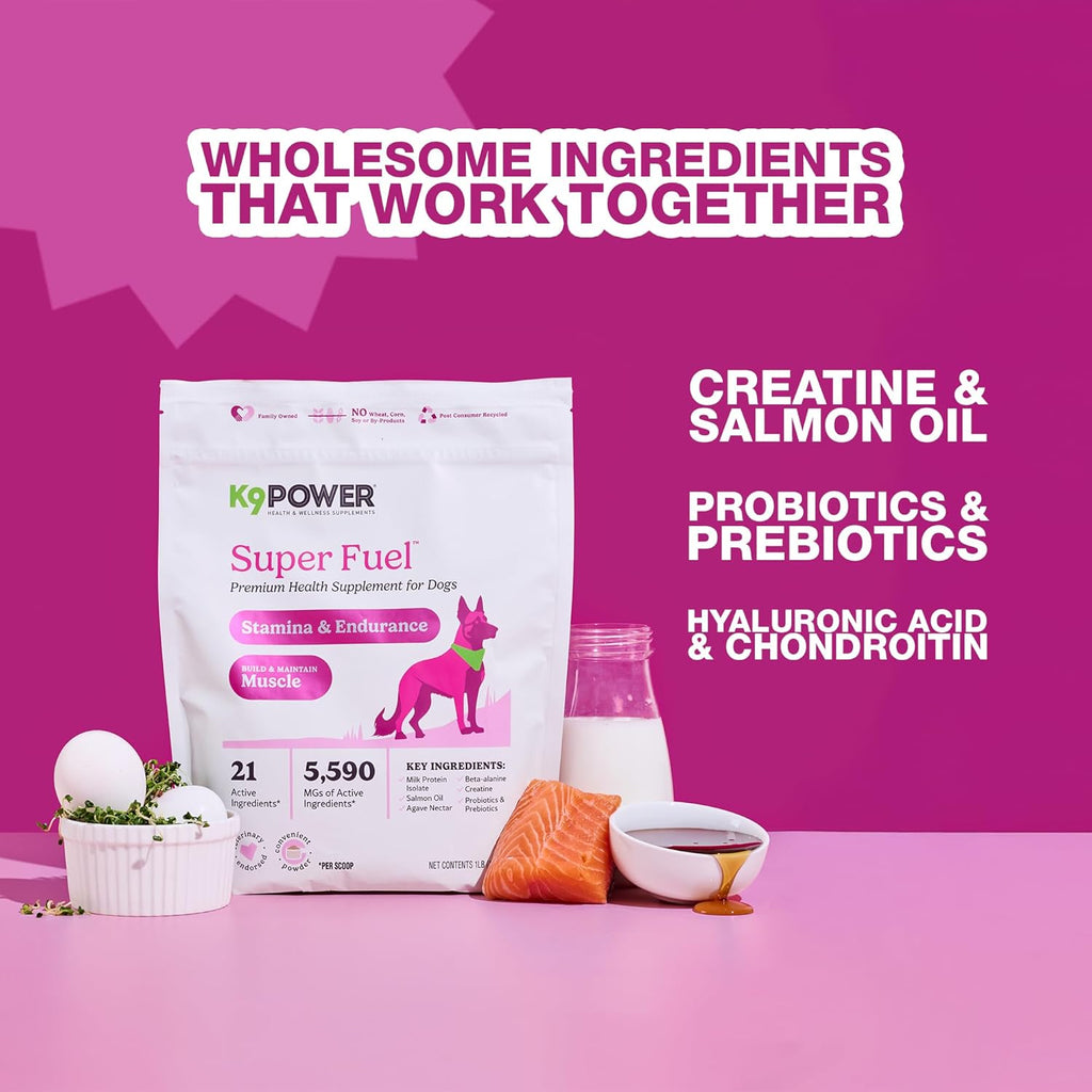 K9 Power Super Fuel for Dogs 1lb - Boosts Energy Levels - Supports Muscle Growth & Enhances Joint Health - Pack of 2