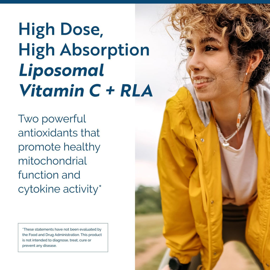 Researched Nutritionals C-RLA - Liposomal Vitamin C with R Lipoic Acid to Support Detox - Vegan & Soy-Free Vitamin C Liquid, Peppermint Flavor (10 Fl Oz)