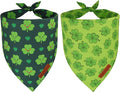 ADOGGYGO St Patrick Dog Bandana 2 Pack, Reversible Shamrock Pet Scarf Bib by ADOGGYGO