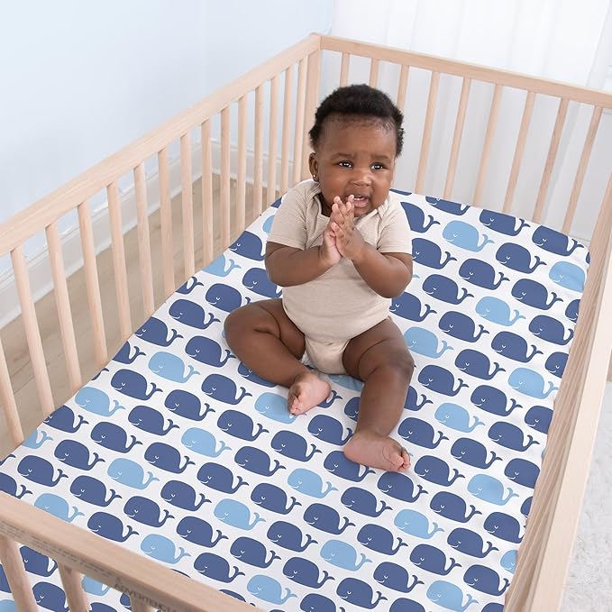 The Peanutshell 4-Pack Fitted Crib Sheet Set - Super Soft & Breathable Baby Girl or Boy Crib Sheets, Nursery Decor, Fit for Standard Mattress Cover- Nautical