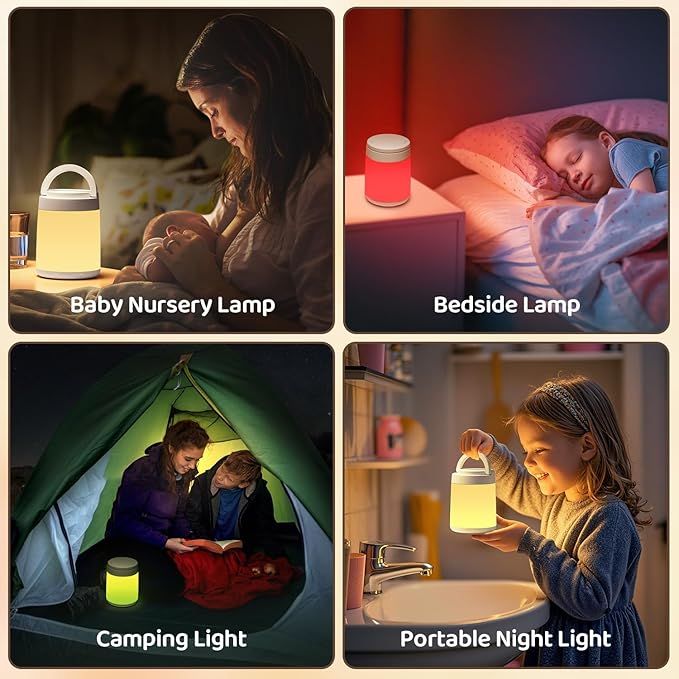Baby Night Light for Baby Nursery Lamp,10 Colors+8 Dimmable Night Lights for Kids Lantern,Rechargeable+Remote+Touch Nightlight for Kids Room,1800mAh Touch light, Night Lamp for Nursery,Christmas Gifts