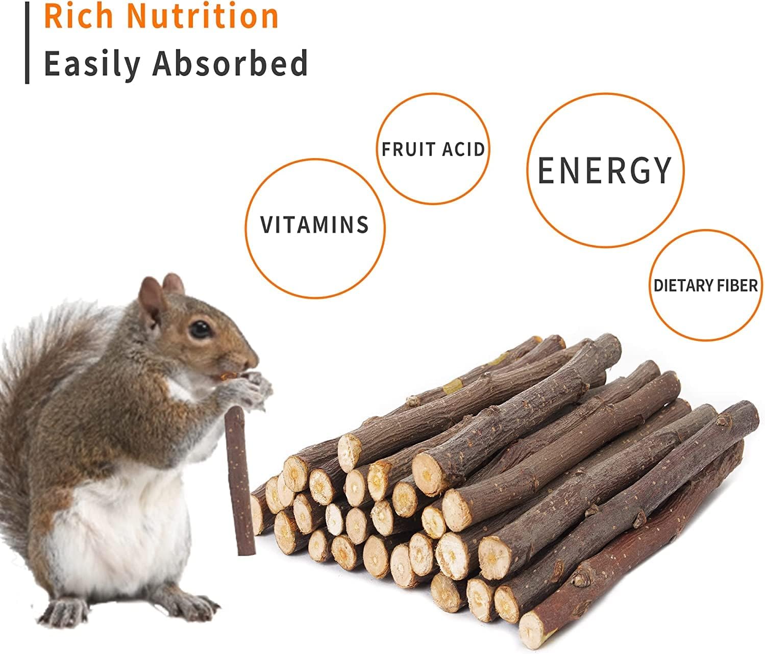 600g Apple Sticks Molar Wood Treats, Rabbit Toys Chinchilla Guinea Pig Bunny Toys Wood Chews Sticks for Teeth Rabbit Food Guinea Pig Hamster Gerbil Chews Small Animals Snacks(150 Pcs)