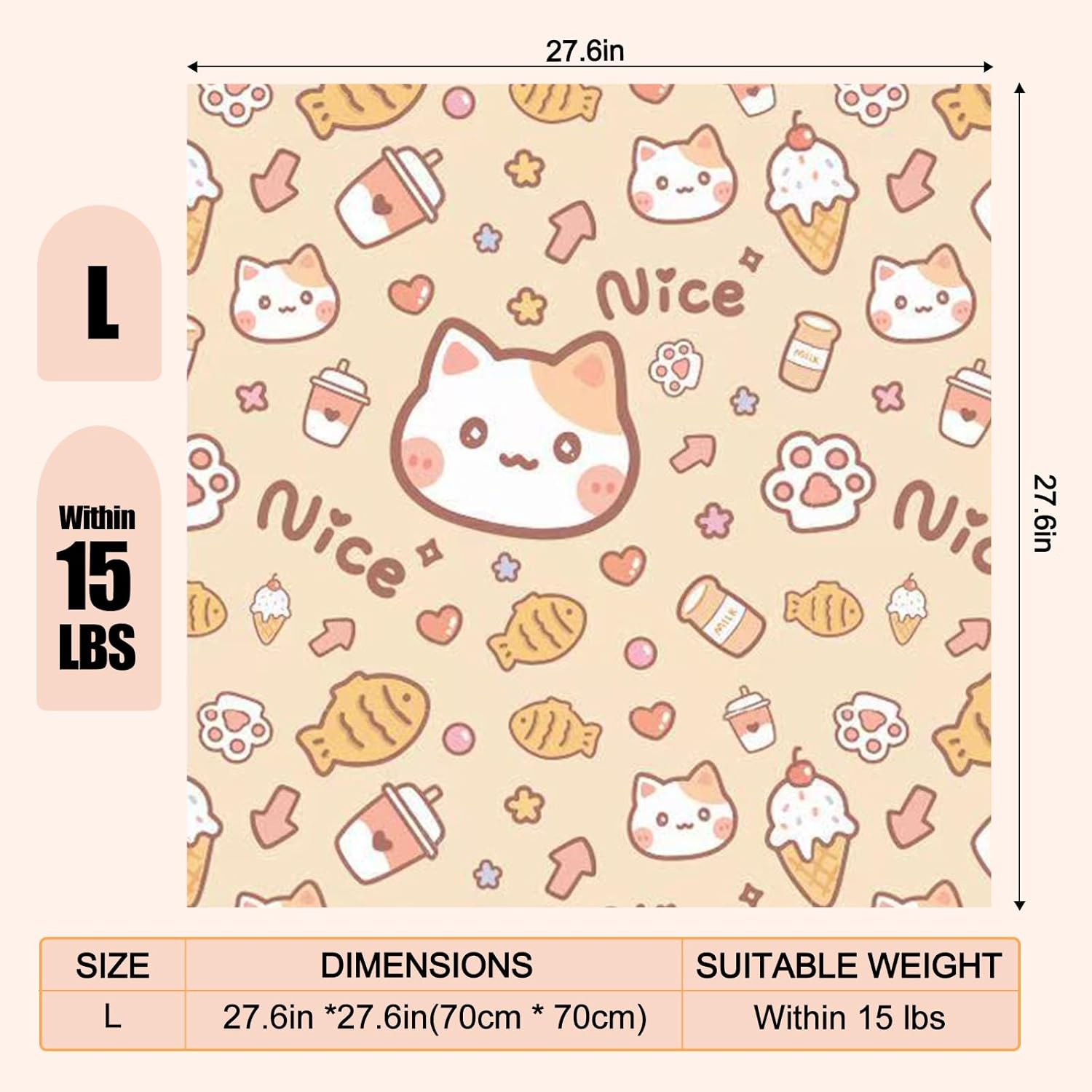 27.6" Cat Grooming Wrap Cat Wrap for Cutting Nails Cat Restraint for Nail Clipping Cat Swaddle Wrap Cat Burrito Wrap L(Within 15lbs) Anti-Scratch Anti-Escape Multifunctional Pet Tool