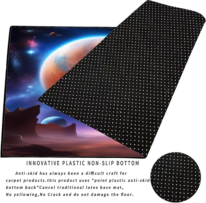 5' x 7' Galaxy Rug for Kids Bedroom Planet Alien Desert Rugs Carpet Printed Throw Rugs for Boys Children Living Room,150x210cm