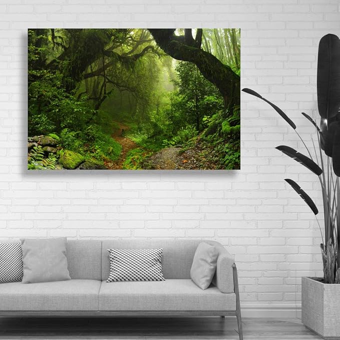 SIGNWIN-Canvas Wall Art-Sunshine in The Forest -Canvas Prints Home Artwork Decoration for Living Room,Bedroom - 12x18 inches