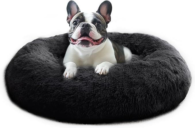 JOLLYVOGUE Calming Dog Beds Large Sized Dog, 36in Donut Washable Large Pet Bed by JOLLYVOGUE
