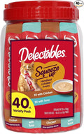 Delectables Squeeze Up Variety Pack, Creamy Squeezable Puree, Lickable Wet Cat by Delectables