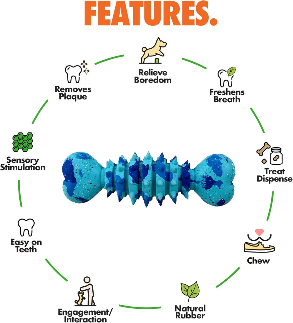 Max Fusion with Nike Grind, Arlee Spike Bone Dog Toy, Chew Toy for Play, Fetch, Tug, L