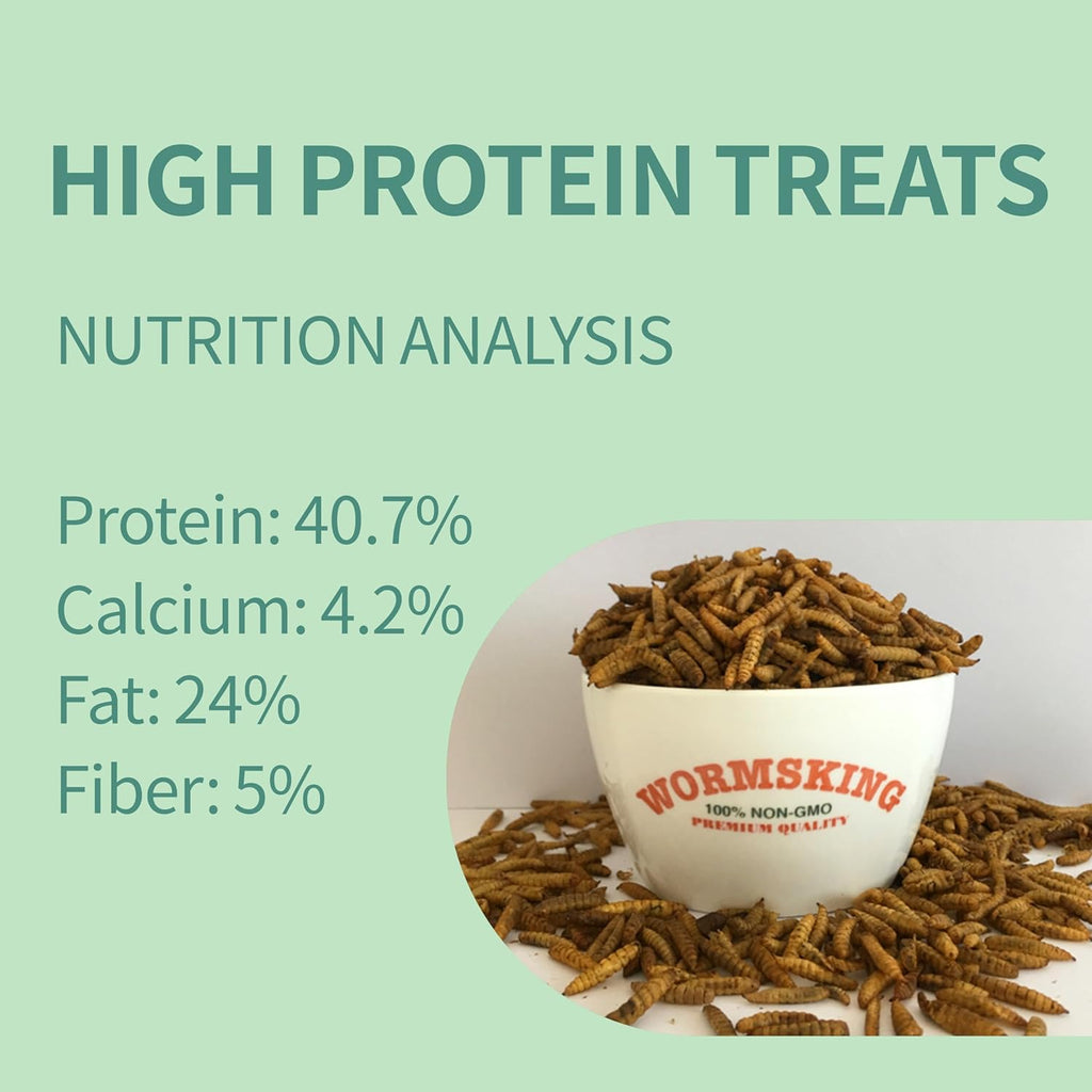 5.5LB Dried Black Soldier Fly Larvae, More Calcium Than Dried Mealworms, High Protein Chicken Feed, Poultry Treat