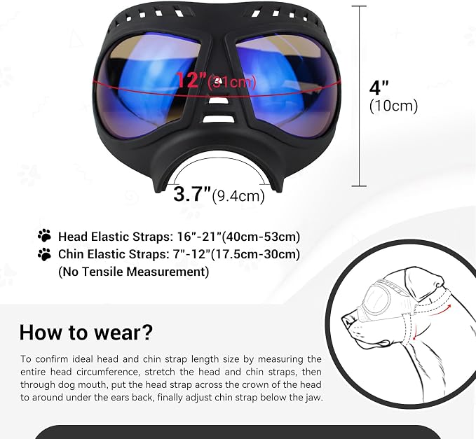 Namsan Clear Dog Goggles for Large Dogs, Wide Snout & Soft Frame, Tactical - Image 4