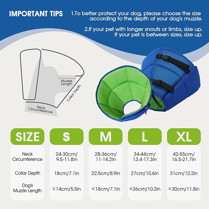 Dog Cone Collar After Surgery for Medium Dogs, Adjustable Soft Recovery Cone - Image 2