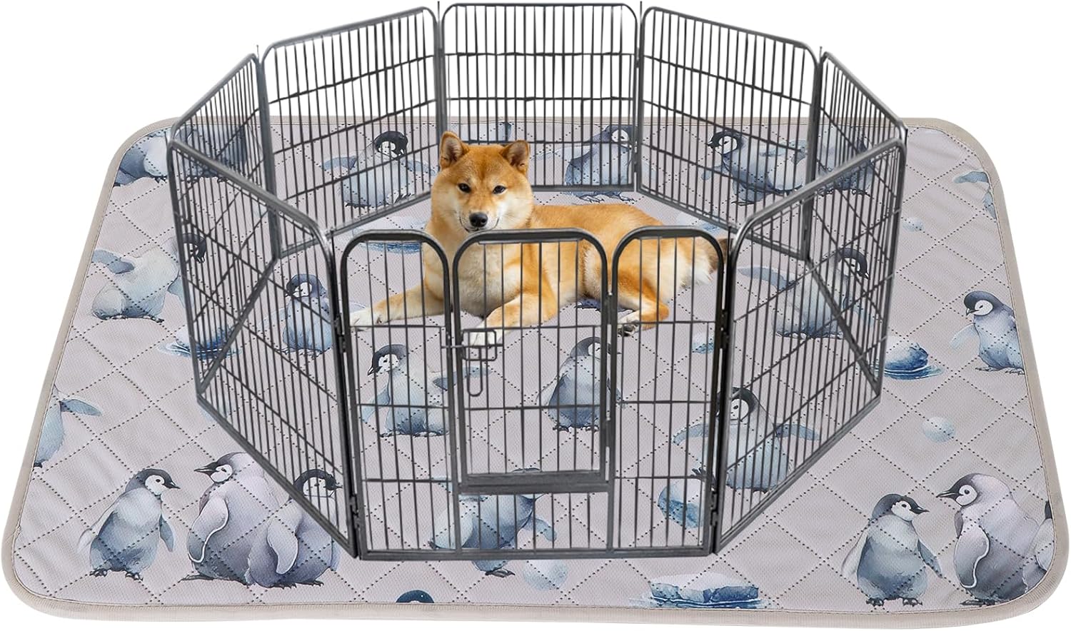 IEUUMLER Washable Pee Pads for Dogs, 1 Pack Reusable Waterproof Puppy Pads, Non-Slip Super Absorbent Dog Training Pad for Playpen Crate Bed EU012