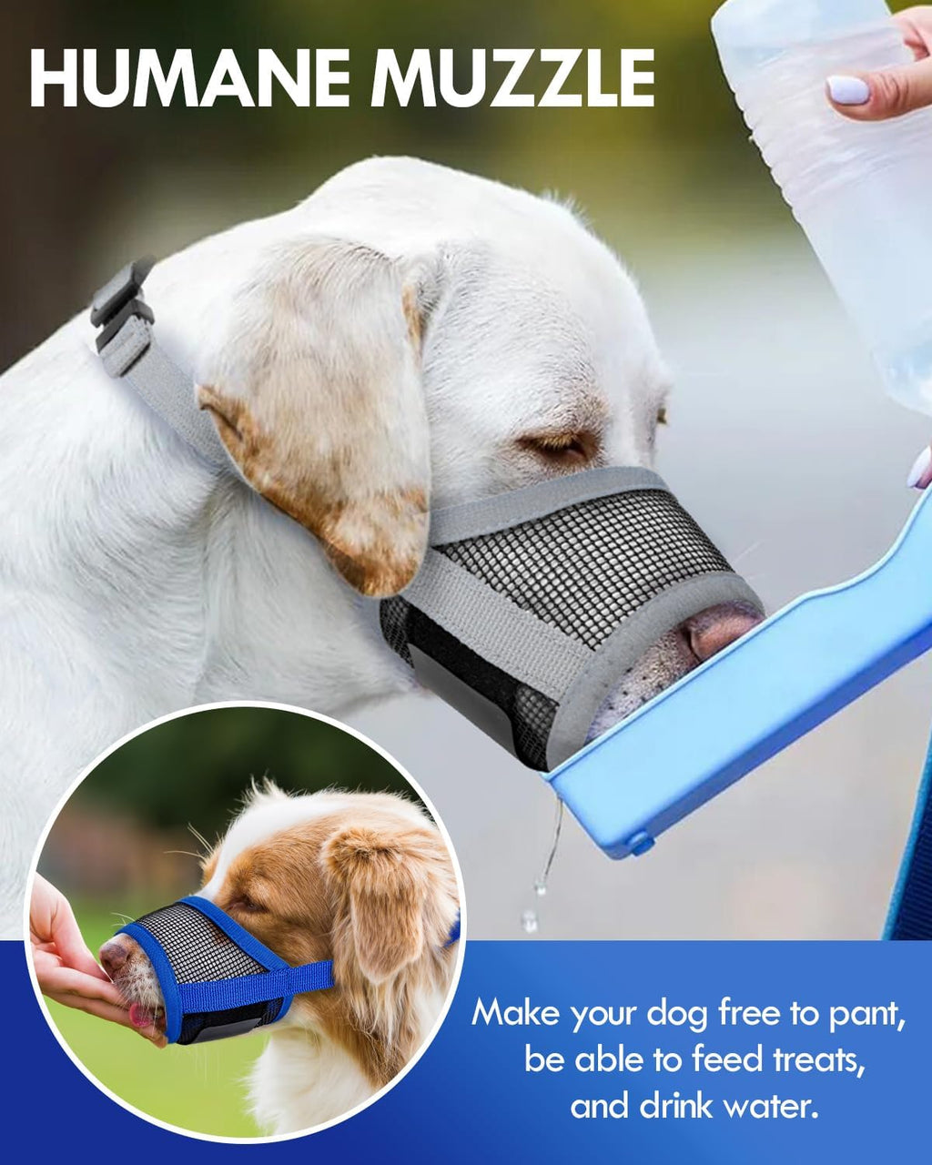 Dog Muzzle, Soft Air Mesh Muzzle for Small Medium Large Dogs Anti Biting Barking Chewing, Breathable Drinkable Adjustable Loop Pets Muzzle for German Shepherd Husky Labrador Retriever (Grey,M)