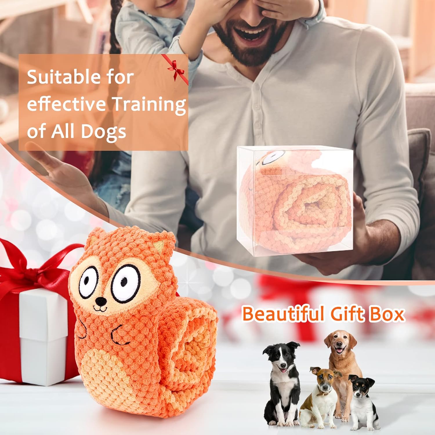 Squeak Dog Puzzle Toys IQ Training, Snuffle Toys Foraging Instinct Puppy Toys