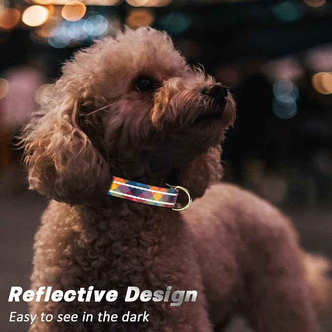 Reflective Dog Collar for Medium Dogs, Cute Boho Adjustable Heavy-Duty Nylon - Image 3