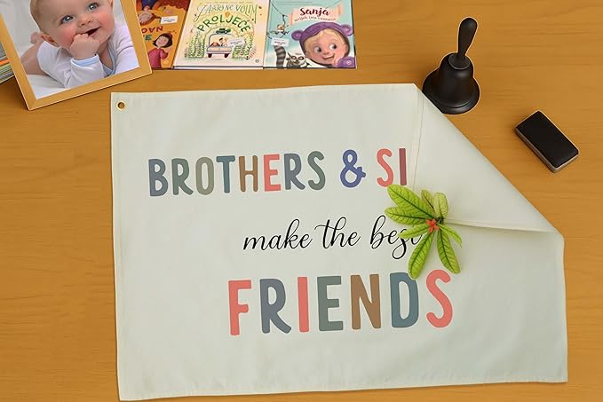 Nursery Wall Art Decor-Rectangular Banner Flag Poster Wall Decor Gifts for-Baby Kids Girl Boy-Playroom,Bedroom,Door Decoration-Christmas Gift-Brothers and Sisters Make The Best Friends-28.5"L×20"W