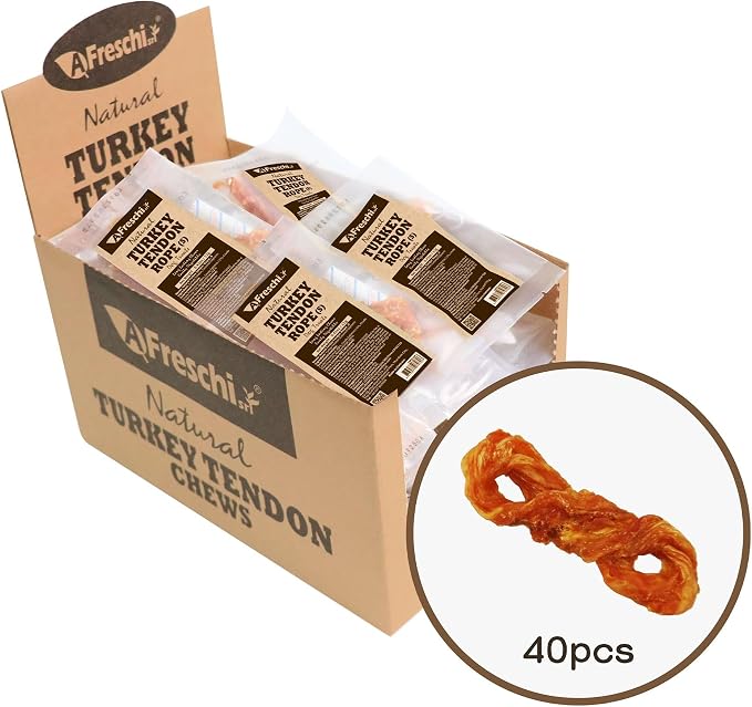 A Freschi srl Turkey Tendons for Dogs, USA-Sourced Human Grade, Rawhide-Free by AFreschisrl