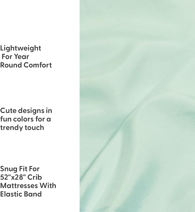 The Peanutshell 4-Pack Fitted Crib Sheet Set - Super Soft & Breathable Baby Girl or Boy Crib Sheets, Nursery Decor, Fit for Standard Mattress Cover - Green Botanical