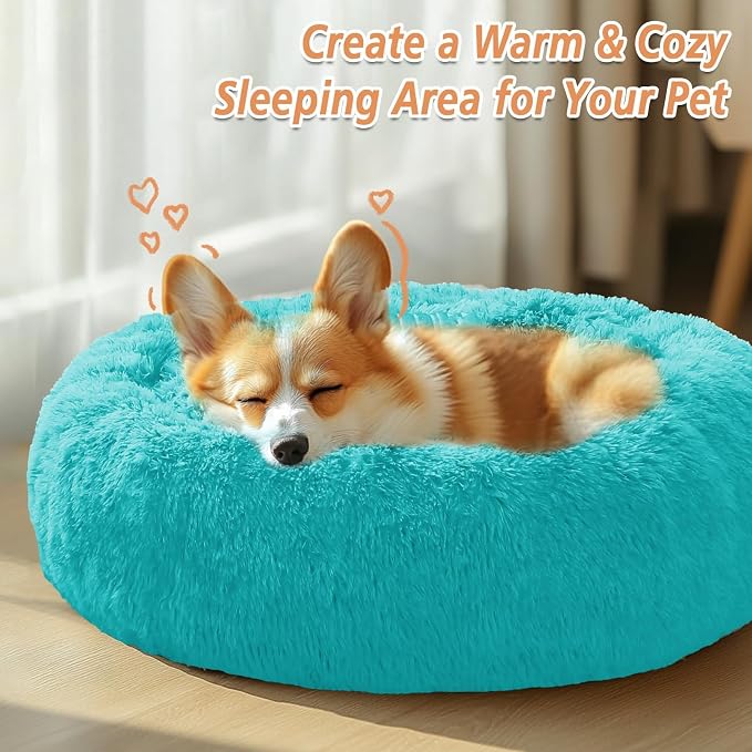JOLLYVOGUE Calming Dog Beds Large Sized Dog, 36in Donut Washable Large Pet Bed - Image 4