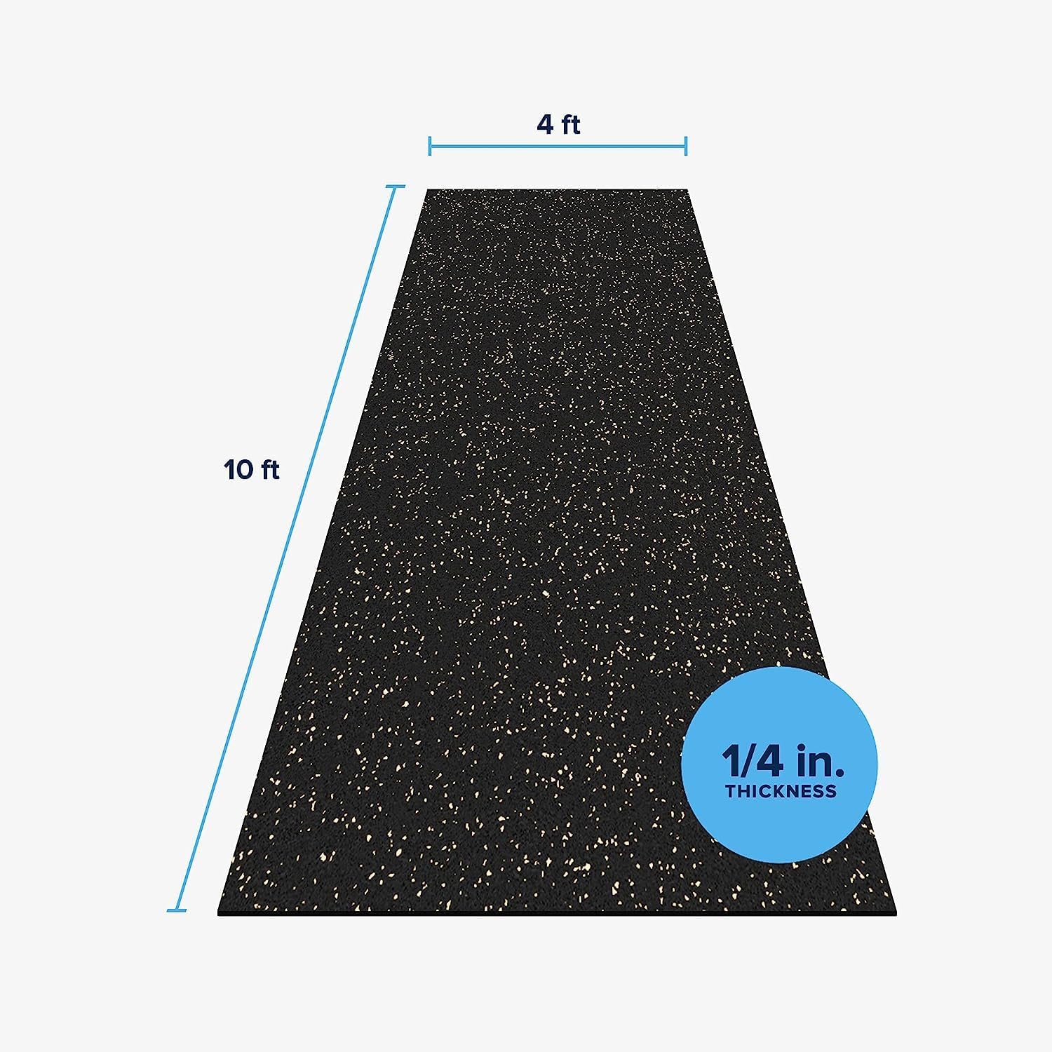 Flooring Inc's 1/4" Thick Tough Rubber Flooring Roll | Flexible Recycled Rubber Floor Mats for Home Gym | Heavy Duty Rubber Mat for Home Gyms, Sheds, Horse Stall Mat or Trailer