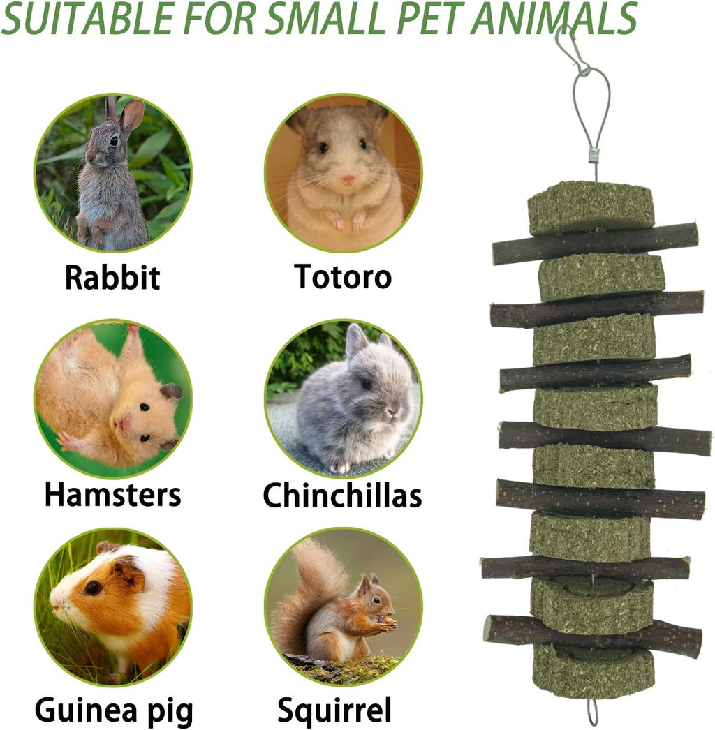 Generic Rabbit Bunny Treat Hamster Chew Toys Grass Cakes Heart Shaped Chew Toys Pets Treats for Bunny Rabbits Hamster Chinchilla Guinea Pigs 2Pcs