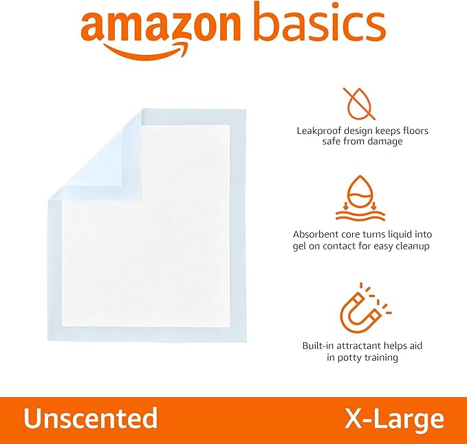 Amazon Basics Leak-Proof Dog and Puppy Potty Training Pee Pads - Image 2