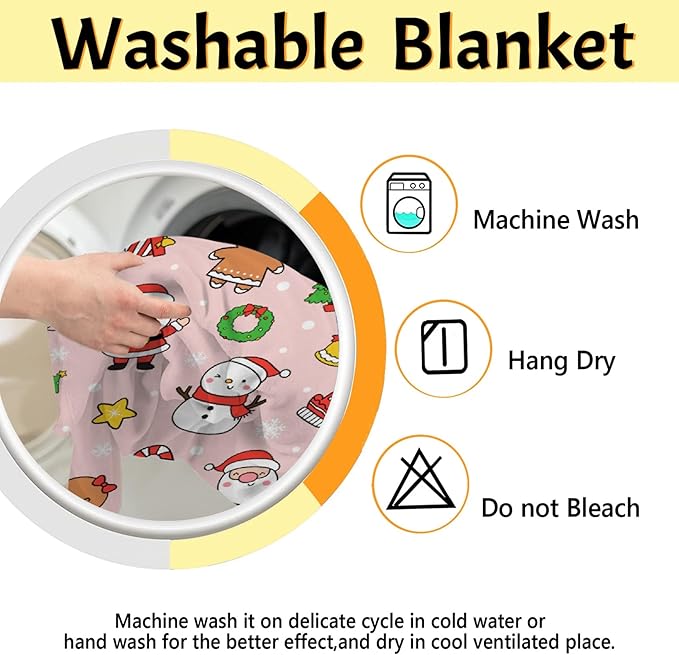 Ultra Soft Cute Christmas Blanket - Plush Cozy Holiday Blanket for Travel/Camping/Picnic - 50"x60" - Teens/Travel Size