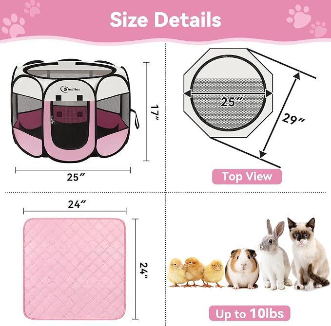 Siedihit Dog Cat Playpen, Puppy Pet Playpen Indoor - Image 7