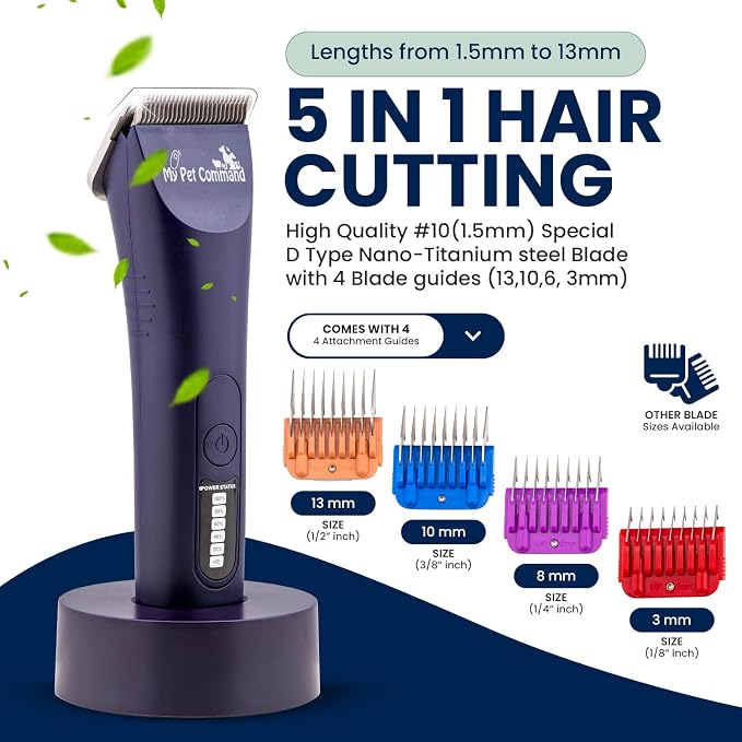 My Pet Command Professional Dog Grooming Clipper, Cordless Hair Trimmer - Image 6