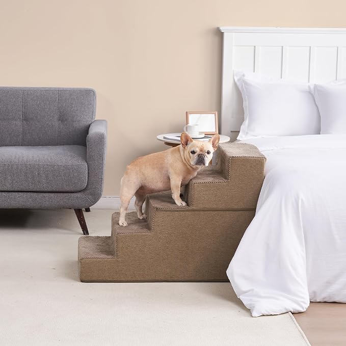 EHEYCIGA Dog Stairs for High Bed 25" H, 5-Step Extra Wide Dog Steps for Bed - Image 5