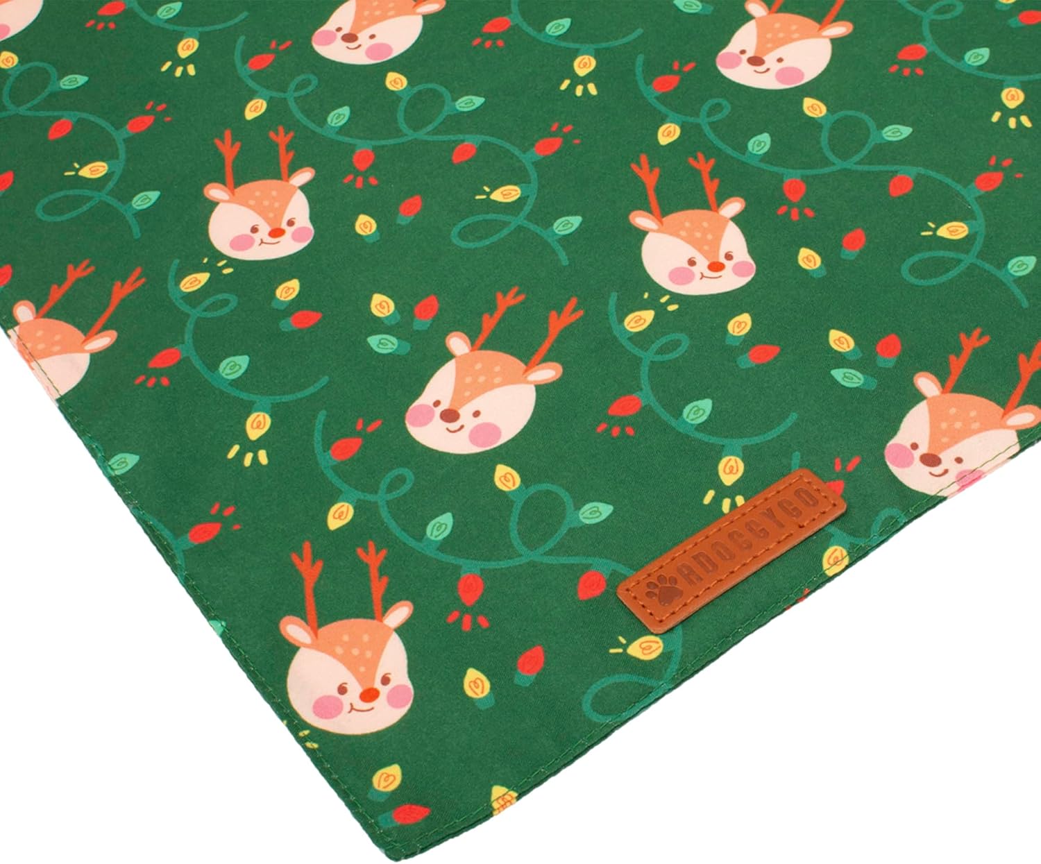 ADOGGYGO Christmas Dog Bandanas 2 Pack, Santa Deer Pattern Pet Xmas Scarf Bib, Premium Durable Fabric, Pet Christmas Bandanas for Large and Extra Large Dogs (X-Large)