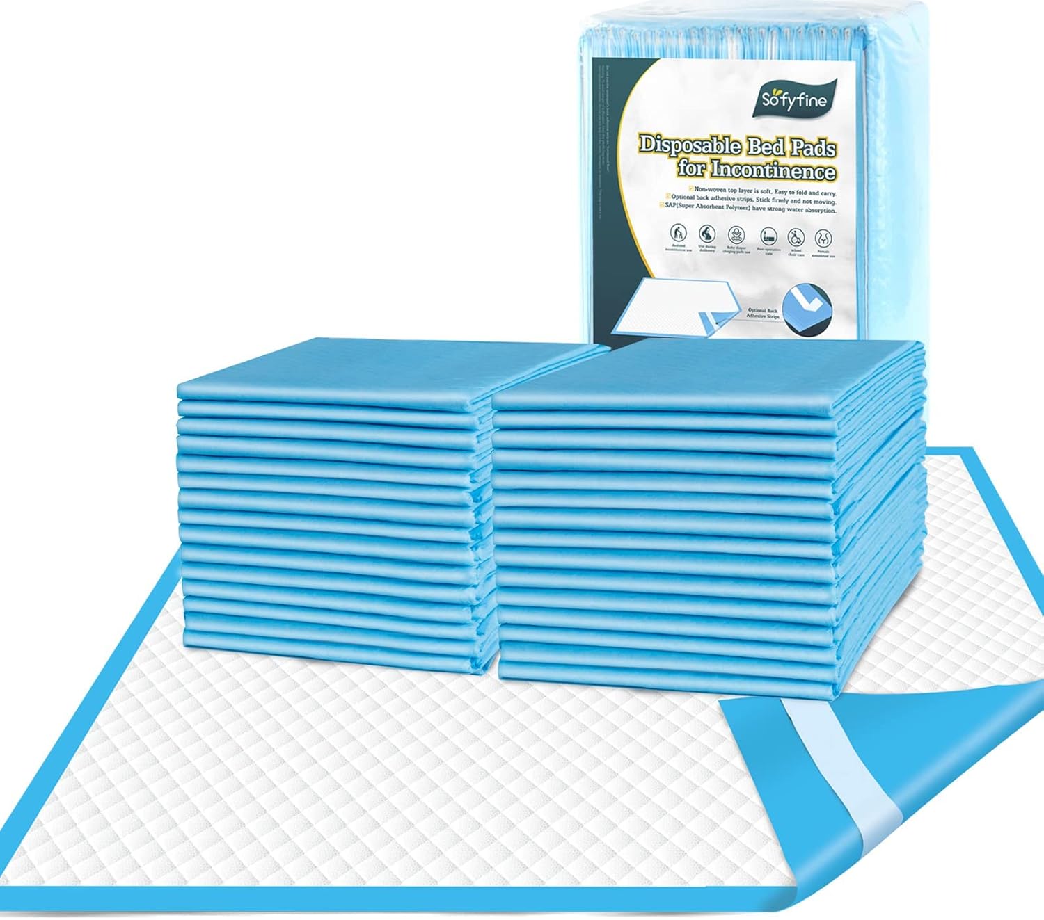 Bed Pads Disposable 30" x 36" [100 Count] Adult Incontinence Underpads, Heavy Duty Absorbent Pee Pad, XL Chucks Leakproof, Extra Large Puppy Training Pad, Waterproof Baby Changing Pad