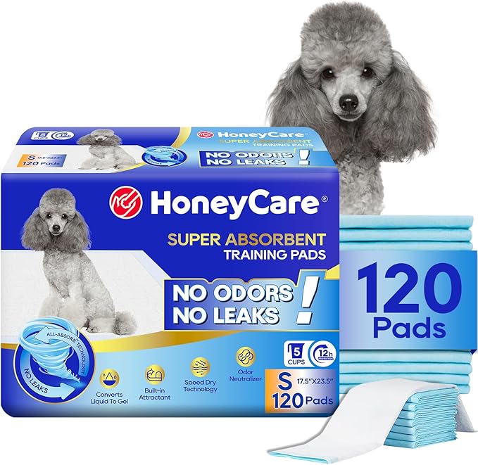 Honey Care All-Absorb, Small 17.5" x 23.5", Dog and Puppy Training Pads by HoneyCare