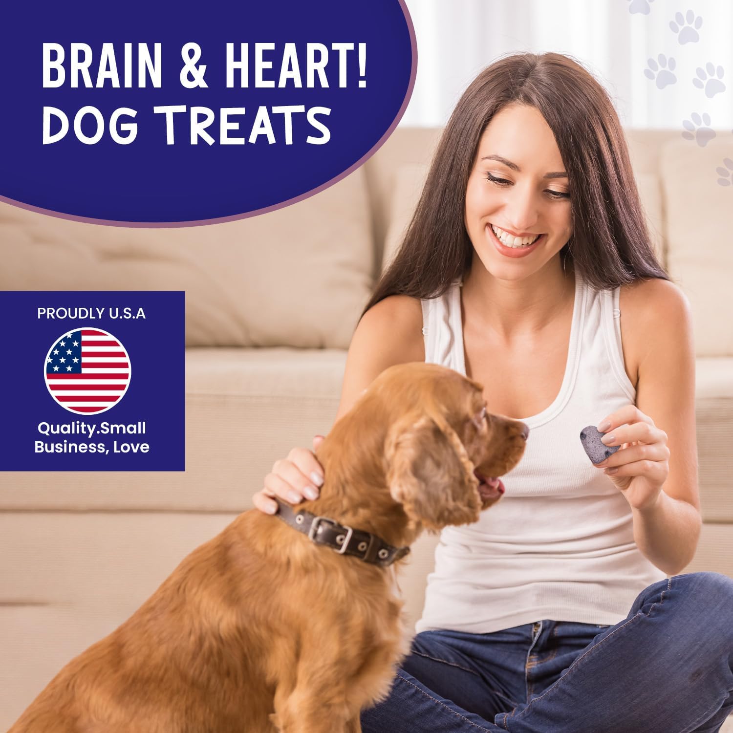 The Much-Loved Dog!™ Blueberry Dog Treats – Natural Biscuits for Small Dogs & Large Breeds – Healthy Puppy Treats for Small Dogs Made in USA, Soft Training Snacks for All Breeds (1 Pack, Blueberry)