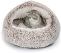 CATISM Plush Hooded Cat Bed, Calming Nest, Self-Warming Cave, Cozy Pod by Petsfriend