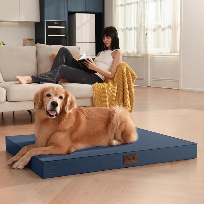 Outdoor Large Washable Dog Bed, Orthopedic Egg Crate Foam Dog Crate Mat - Image 5