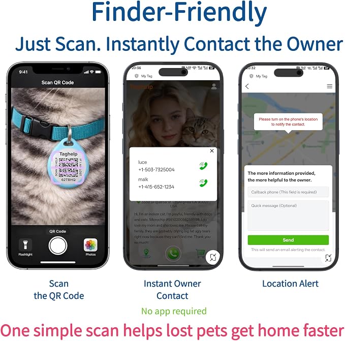 Peace of Mind for Cat Owners: 2-Pack QR ID Tags. The Microchip Backup That - Image 4