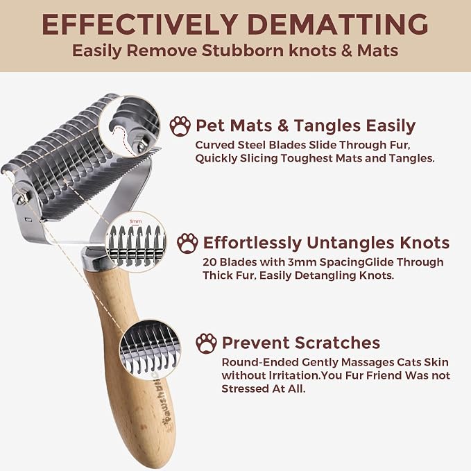 3-in-1 Professional Pet Shedding Dematting Comb - Image 9