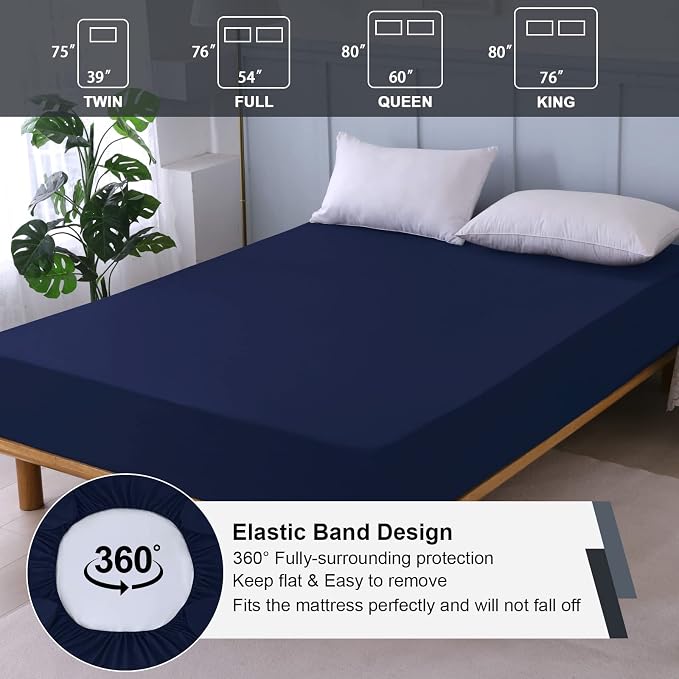Waterproof Mattress Protector King, Fitted Sheet Style Breathable Mattress Cover - Image 5
