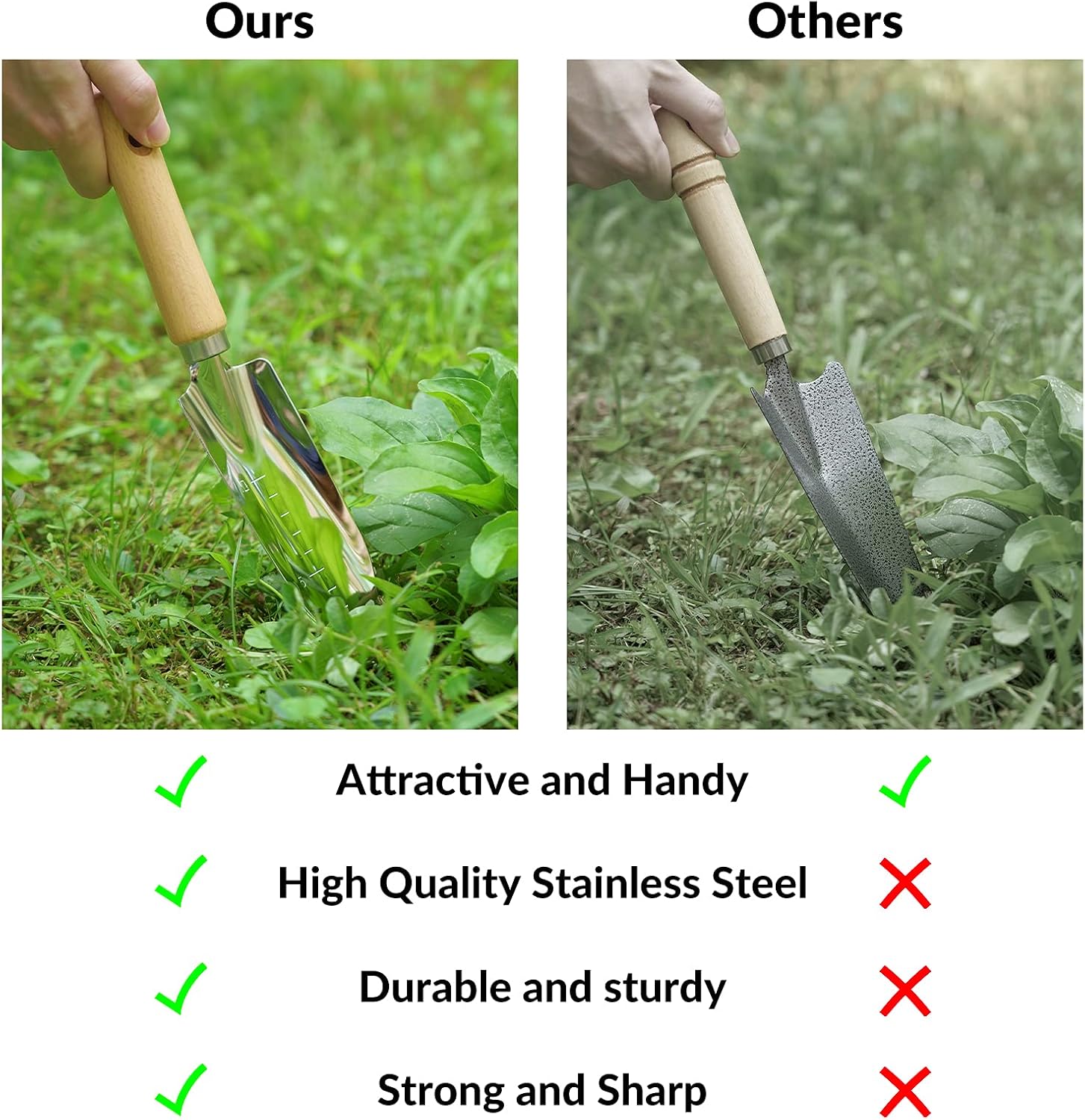 SOLIGT Garden Tools Set with Basket, Heavy Duty Stainless Steel Gardening Hand Tool with Wood Handle, Pruning Shears, Gloves - Perfect Gardening Gifts Planting Supplies for Women Men