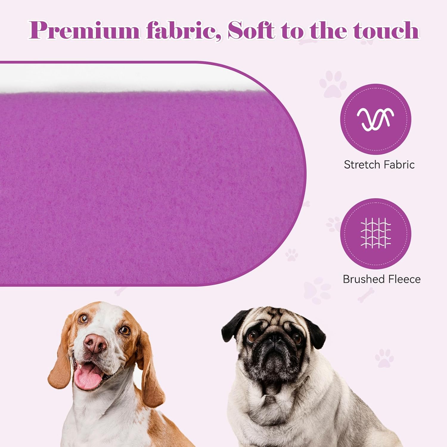Purple Dog Hoodie Sweatshirt with Pocket - Soft Brushed Fleece Dog Clothes for Small Dogs (XS)