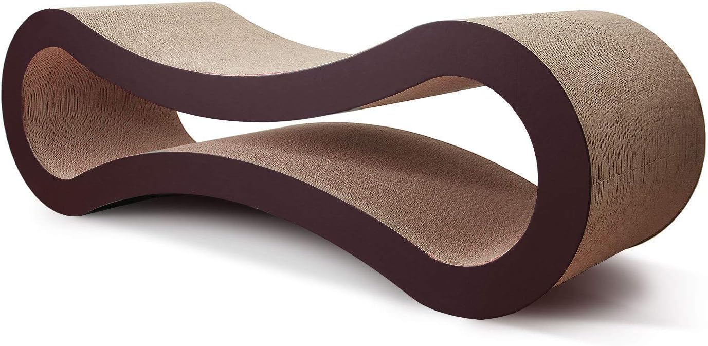 Cat Scratcher Cardboard, Scratching Pad House Bed Furniture Protector, Infinity Shape, Curved