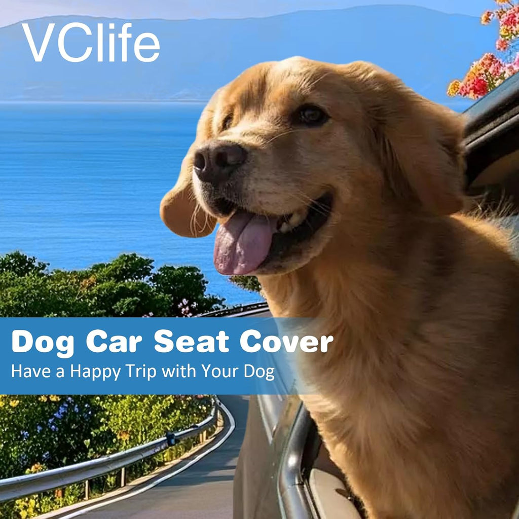 VClife Plaid Dog Car Bed Mat, Non-Slip Backseat Extender Pet Blanket, Washable Dog Bed Mat for SUVs, Sedans & Small Trucks, Portable Travel Pad for Dogs, Wear Resistant, Pet Friendly, Gray, 59"×27.6"